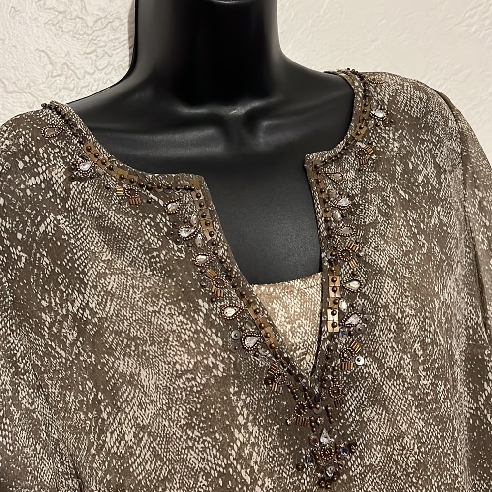 Chico’s Embellished Tunic Snake Print Top and Camisole
